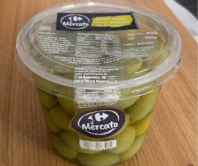 Olive verdi dolci giganti in salamoia