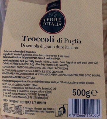 Troccoli di puglia front packaging