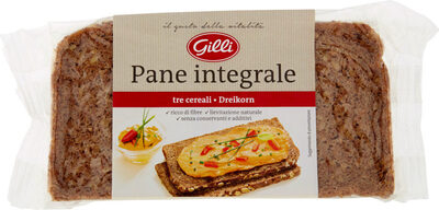 Pane integrale tre cereali front packaging