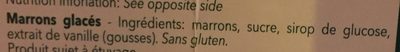 Marrons glaces ingredients label