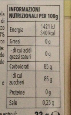 Delizie d’Italia nutrition facts table