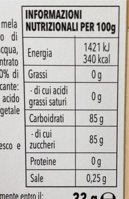 Delizie d’italia nutrition facts table