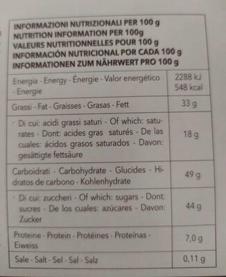 Praline ripiene alle morbide creme nutrition facts table