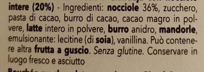 Piemonte fondente ingredients label