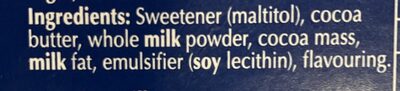 Milk Chocolate ingredients label