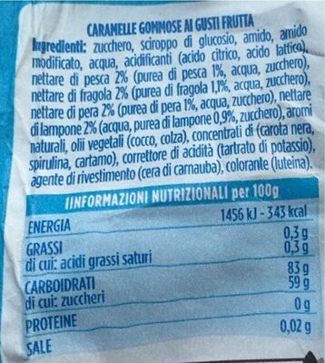 Caramelle morbidelle nutrition facts table