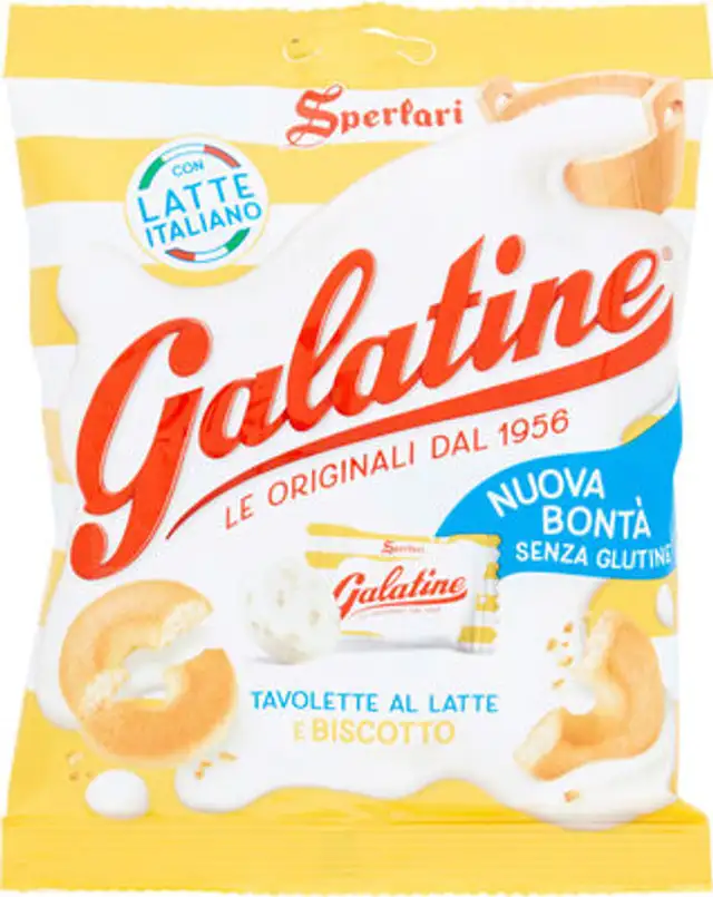 Tavolette al latte e biscotto front packaging