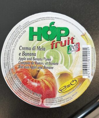 Crema di mela e banana front packaging