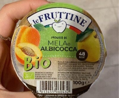 mousse mela e albicocca front packaging