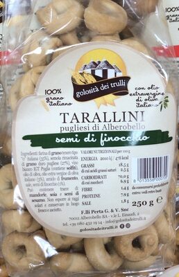 Tarallini pugliesi di alborobello con semi di finoccio