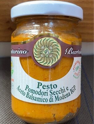 Pesto pomodori sechhi e aceto balsamico front packaging