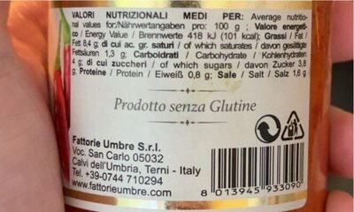 Salsa Piccantina nutrition facts table