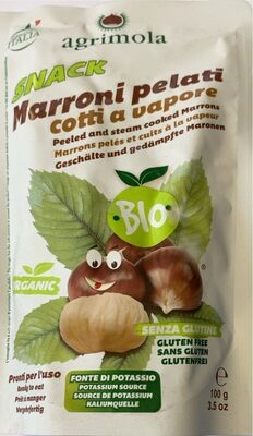 Marroni pelati cotti al vapore front packaging