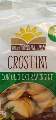 Crostini con olio extravergine front packaging