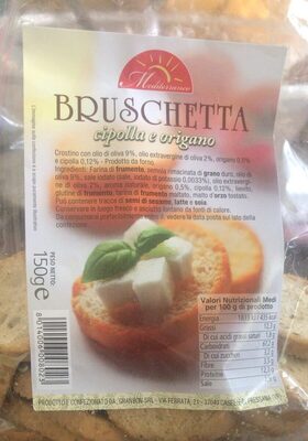 Bruschetta cipolla e origano front packaging