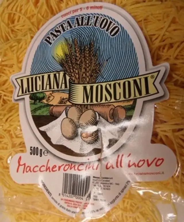 Pasta all'uovo - Luciana Mosconi ingredients label