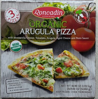 Organic pizza front packaging