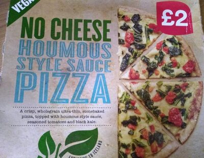 No cheese houmous style sauce pizza