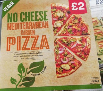 No cheese Mediterranean garden pizza
