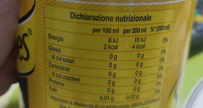 Tonica zero pet nutrition facts table