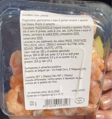 Gamberi con limone
