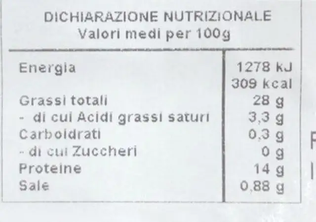 Insalta di mare extra nutrition facts table