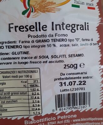 Freselle integrali front packaging