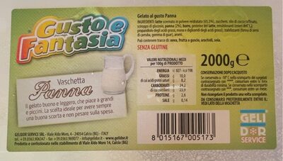 Gelato al gusto panna front packaging