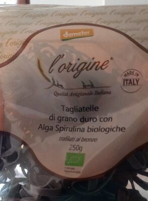 Tagliatelle di grano duro con alga spirulina biologiche