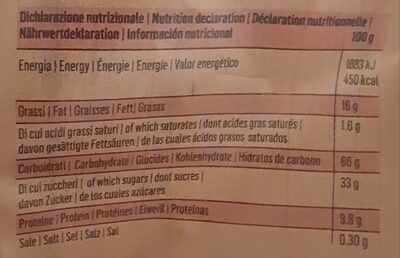 Laurieri Cantucci with Almonds 8015565037080 Kekse mit Mandeln nutrition facts table
