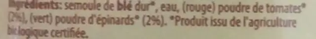 Fusilli ingredients label