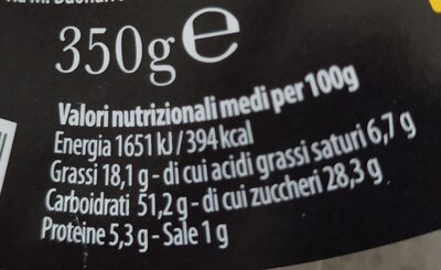 ciao ciao al limone nutrition facts table