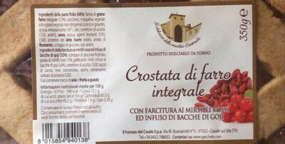 Crostata di farro integrale front packaging