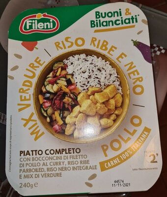 Mix verdure riso ribe e nero pollo