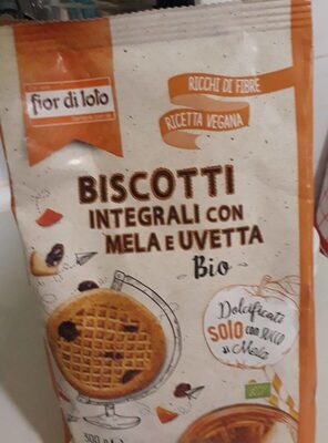 Biscotti integrali con mele e uvetta