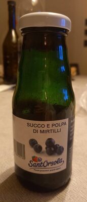 Succo e polpa di mirtilli front packaging