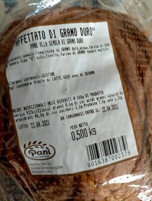 Affettato di grano duro front packaging