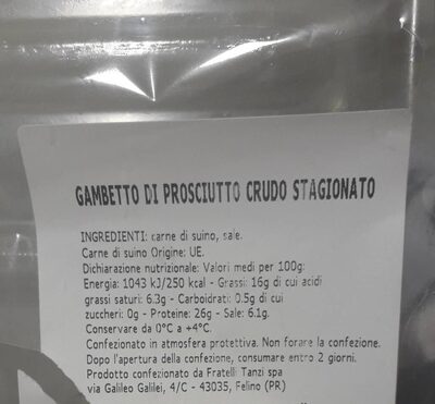 Gambetto di prosciutto crudo stagionato