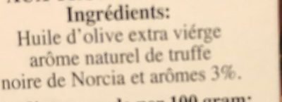 Il Tartufo Sort Trøffelolje 55ml ingredients label