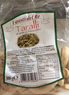 Taralli ai semi di finocchio front packaging