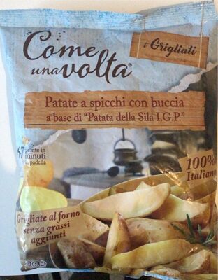 Patate a spicchi con buccia front packaging
