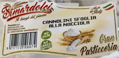 Cannoli sfoglia alla nocciola front packaging