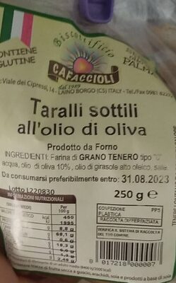 Taralli sottili all'olio di oliva