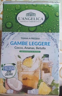 Tisana a freddo gambe leggere cocco,ananas,betulla front packaging