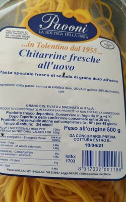 Chitarrine fresche all'uovo