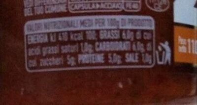 Sugo alle cozze nutrition facts table