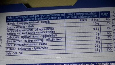 TONNO al naturale nutrition facts table