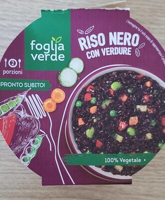 Riso nero con verdure front packaging