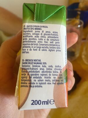 Succo e polpa ingredients label