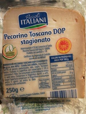 Pecorino Toscano DOP stagionato front packaging